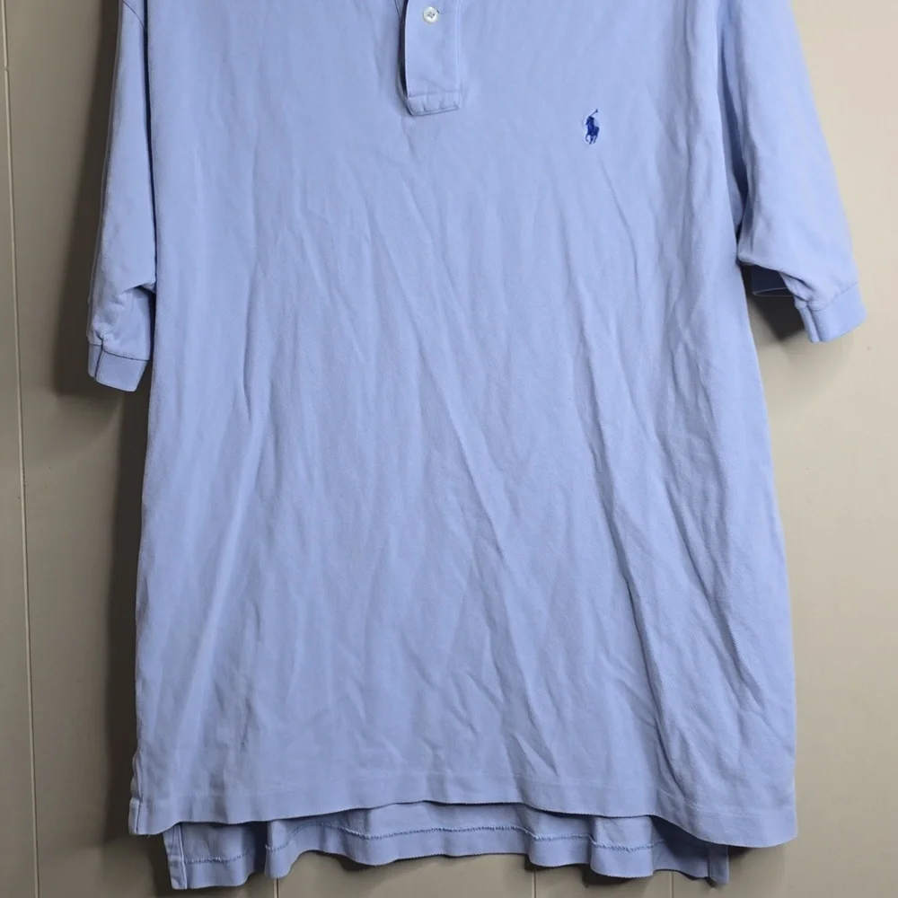 Polo by Ralph Lauren Men's Light Blue Polo Shirt Large